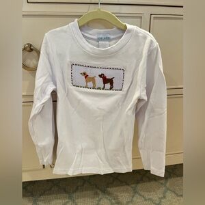 Vive La Fete Smocked Boys long sleeve shirt with dogs